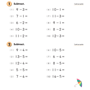 Kumon Math Workbooks: Subtraction - Grade 2