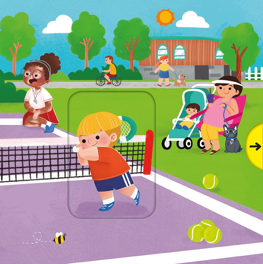 Busy Tennis: Push Pull Slide