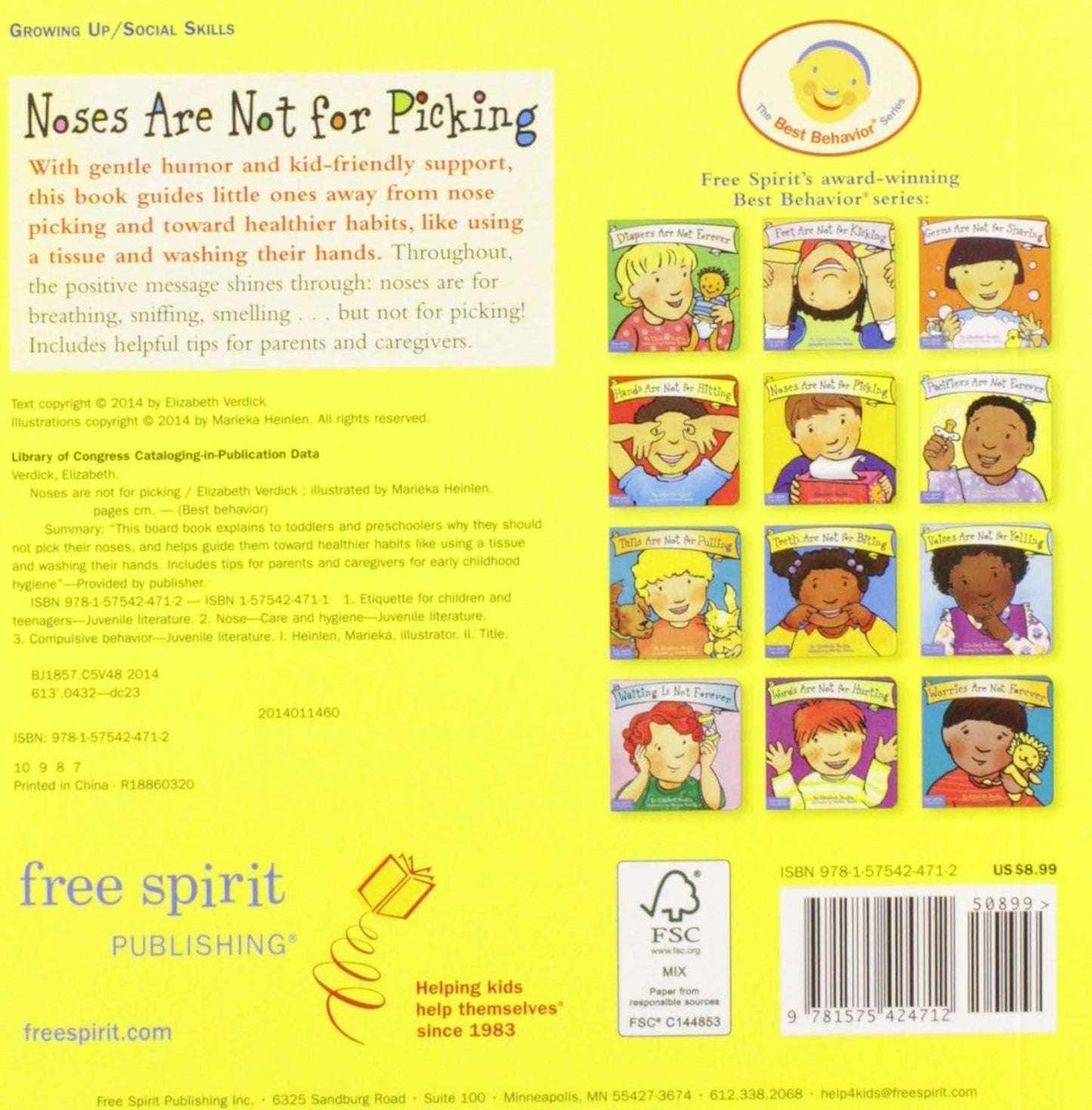 Noses Are Not for Picking - Elizabeth Verdick