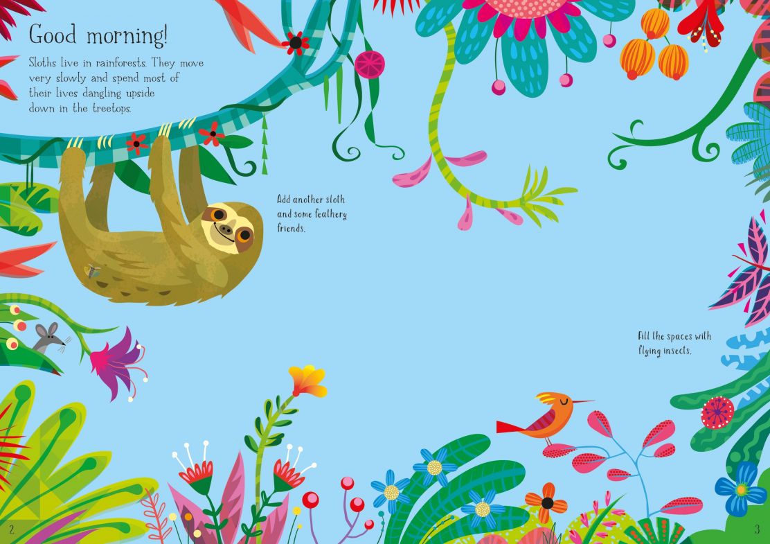 Usborne Little Stickers Sloths & their Jungle Friends