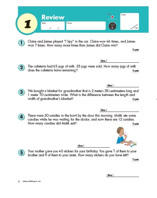 Kumon Math Workbooks: Word Problems - Grade 3