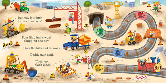 Five Little Trains: A Slide and Count Book