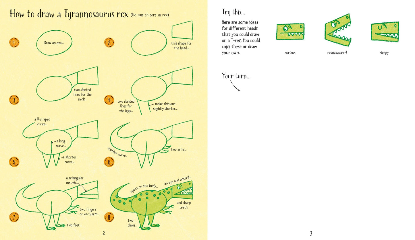 Usborne Step-By-Step Drawing Dinosaurs