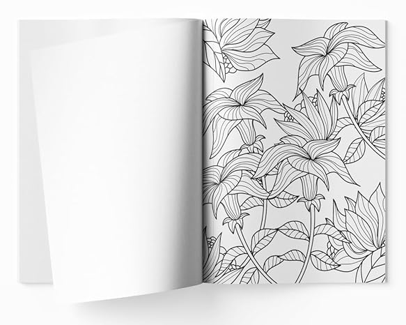 Flowers: Coloring Book For Adults