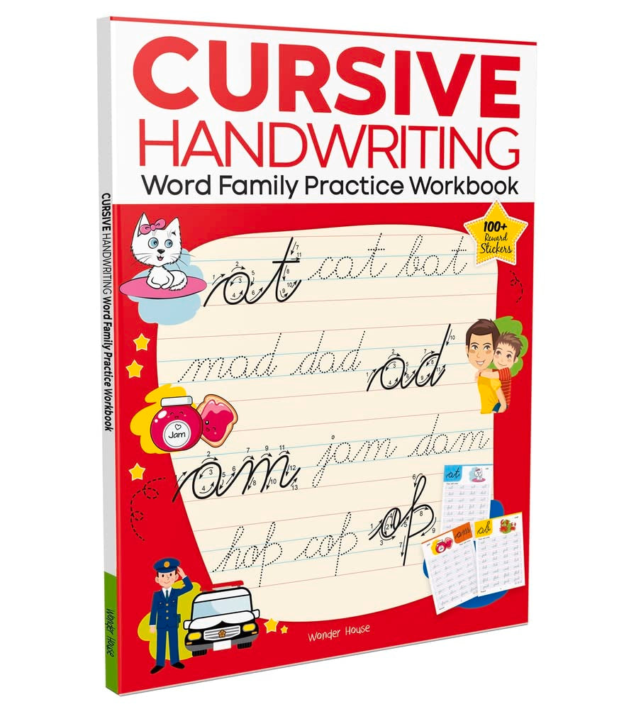 Cursive Handwriting: Word Family: Practice Workbook: 100+ Reward Stickers