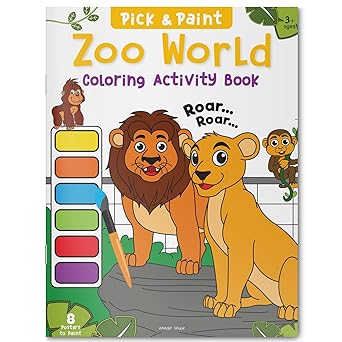Zoo World: Pick and Paint Coloring Book