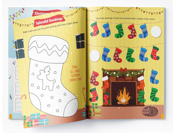 Festive Fun Christmas Activity Book with Stickers