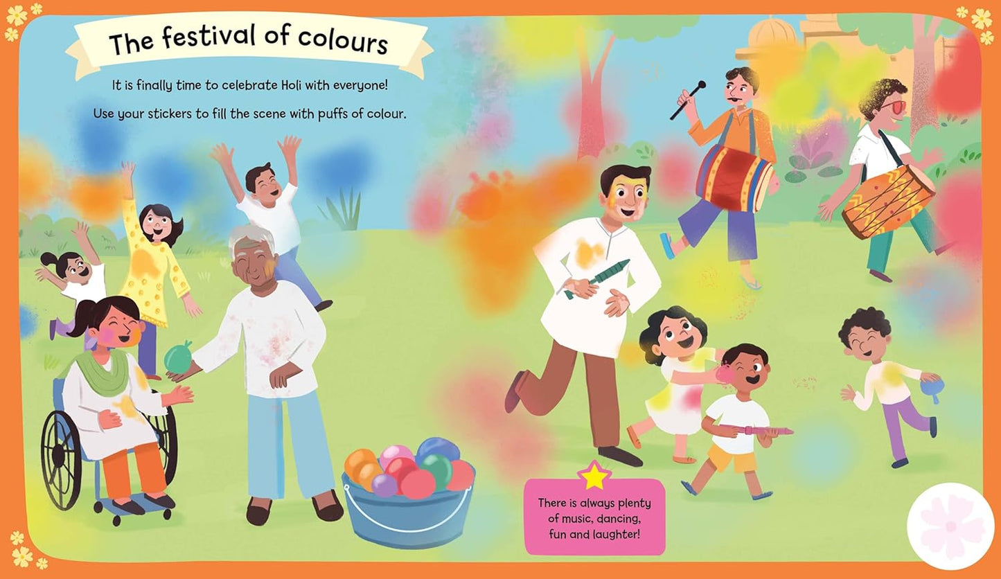 Happy Holi Sticker Activity Book: Over 400 Stickers