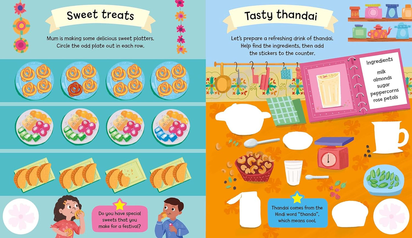 Happy Holi Sticker Activity Book: Over 400 Stickers