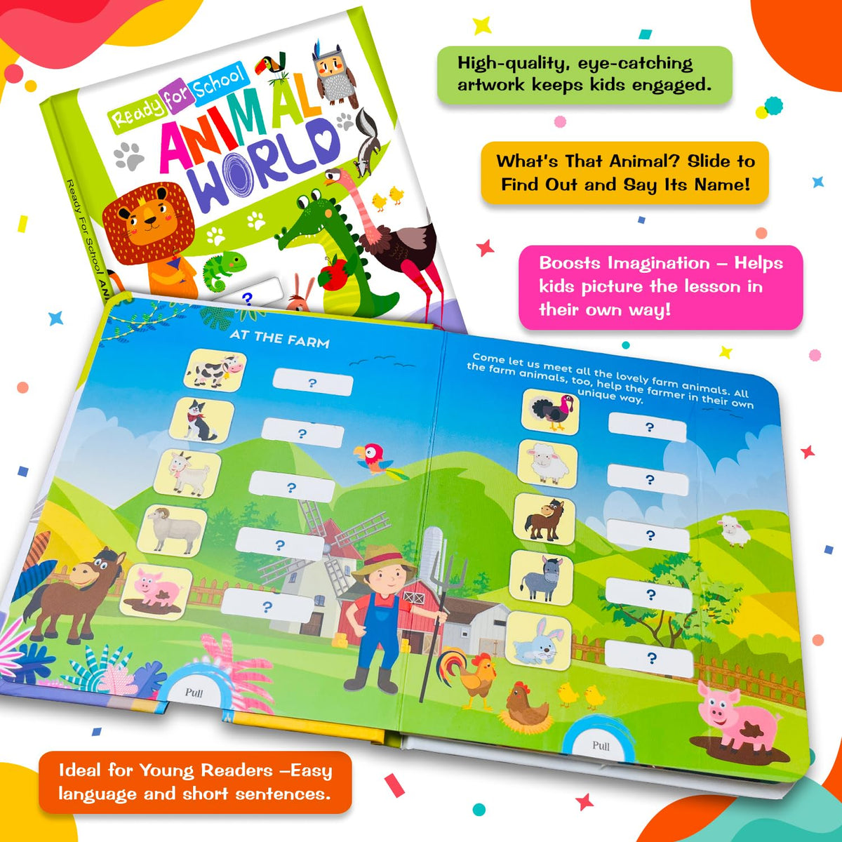 Hello Friend Books Ready for School: Animal World - Slide and See Board Book
