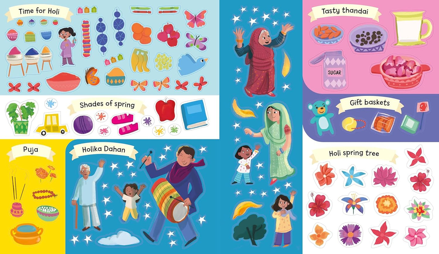 Happy Holi Sticker Activity Book: Over 400 Stickers