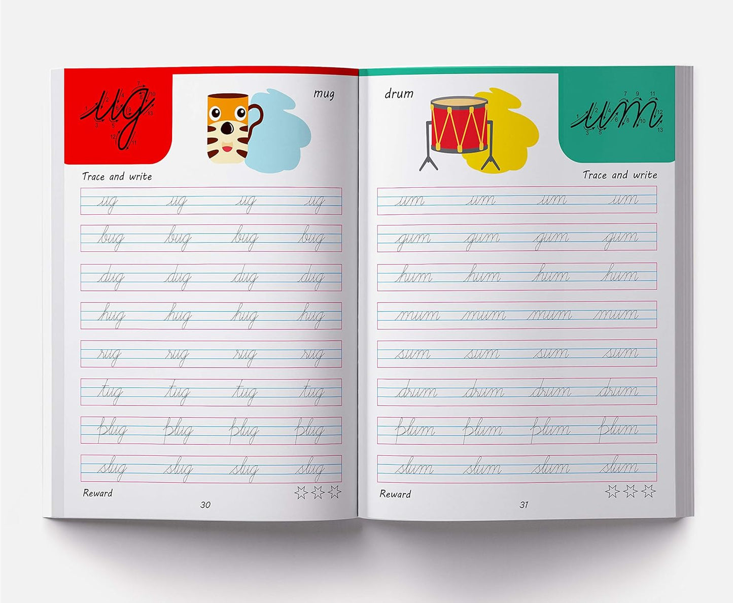 Cursive Handwriting: Word Family: Practice Workbook: 100+ Reward Stickers