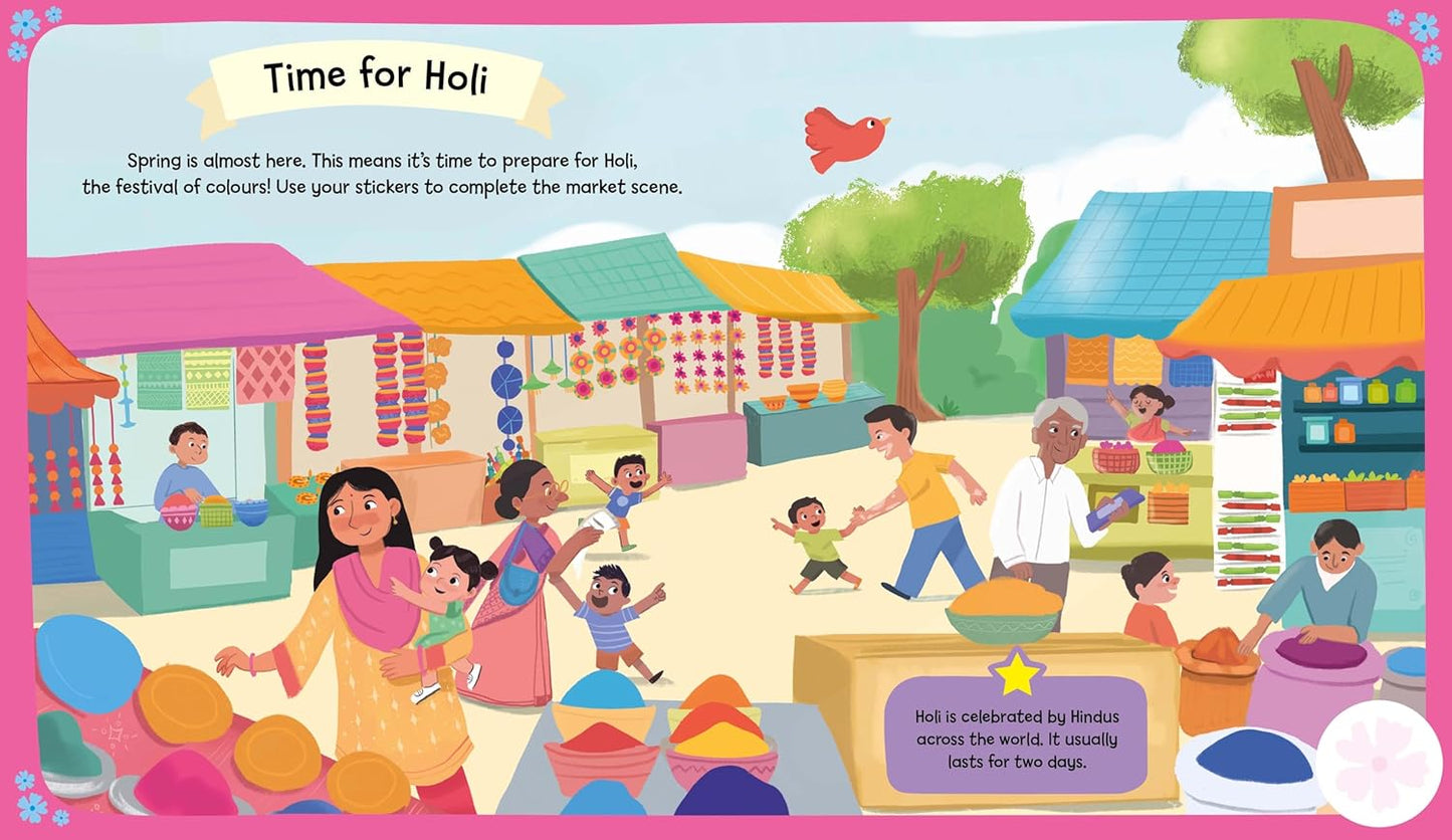 Happy Holi Sticker Activity Book: Over 400 Stickers