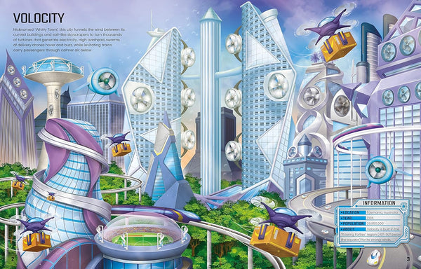 Usborne Build Your Own Futuristic Cities Sticker Book