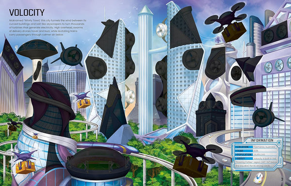 Usborne Build Your Own Futuristic Cities Sticker Book