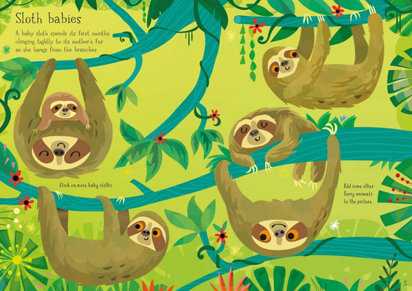 Usborne Little Stickers Sloths & their Jungle Friends