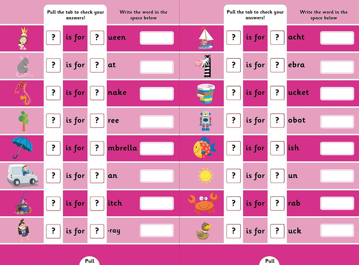 Alphabet Let Let's Learn The Alphabet Pull-the-Tabs to Reveal the Answers – Pupilio