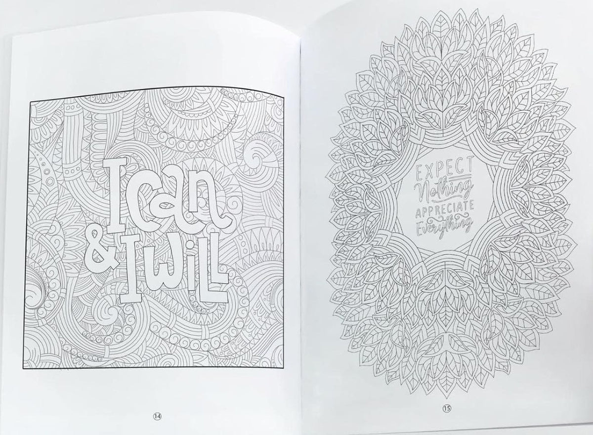 Doodle Colouring Book - Motivational Quotes