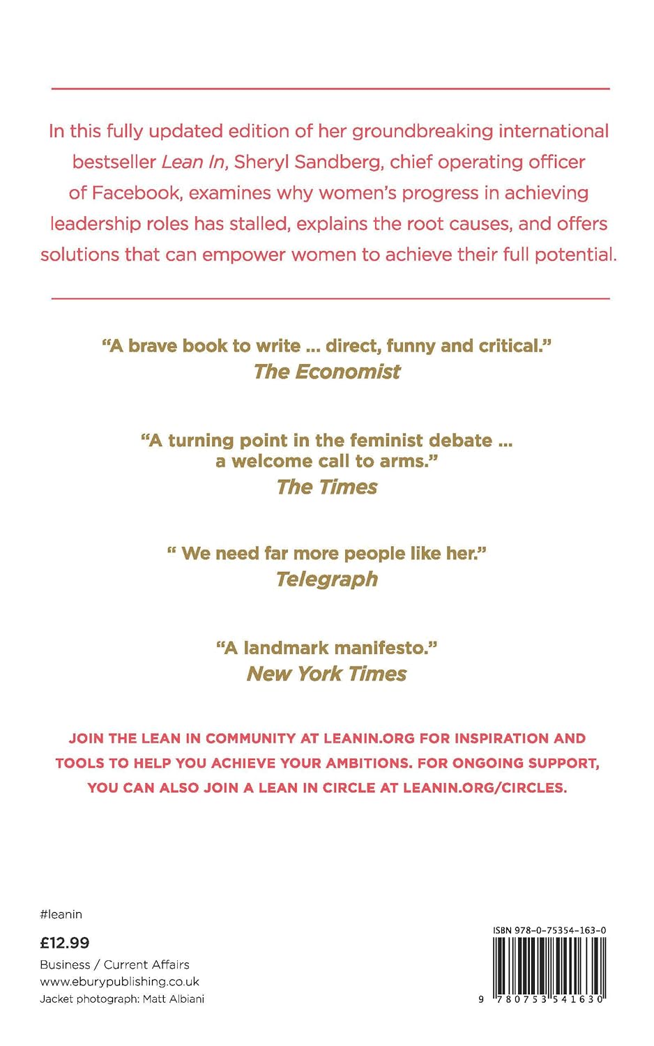 Lean In: Women, Work, and the Will to Lead