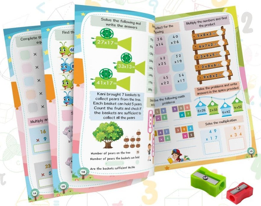 Math Activity Book for Kids - 200+ Multiplication and Division for Age 5+