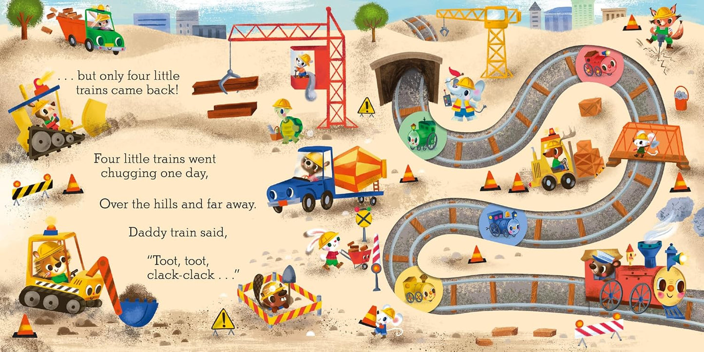 Five Little Trains: A Slide and Count Book