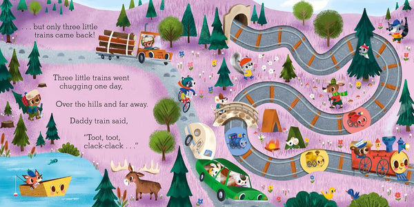 Five Little Trains: A Slide and Count Book