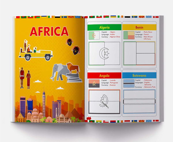 Flags of the World Sticker Coloring Activity Book