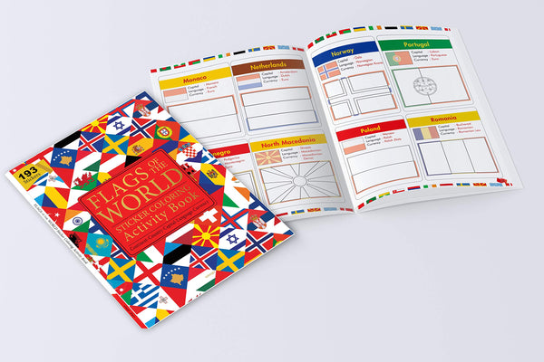 Flags of the World Sticker Coloring Activity Book