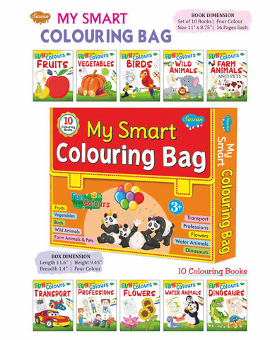 My Smart Colouring Bag Pack of 10 books - English
