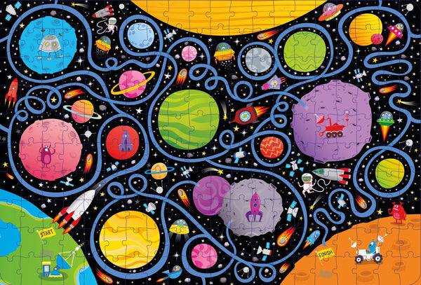 Usborne Book and Jigsaw Space Maze (200 Piece)